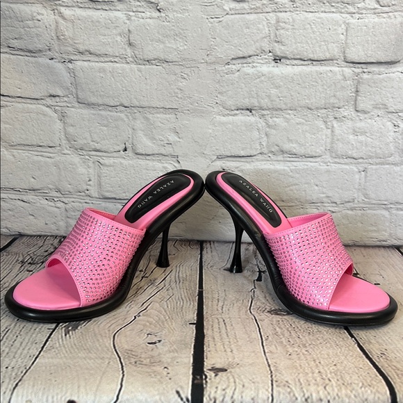 *Azalea Wang Aleah Embellished heeled Sandals in pink rhinestone - Picture 5 of 13